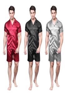 Tonycandice Satin Silk Pyjamas Shorts pour hommes Rayon Sleek Sleepwear Pyjama masculin Pyjama Soft Nightgown For Men Pyjamas8182946