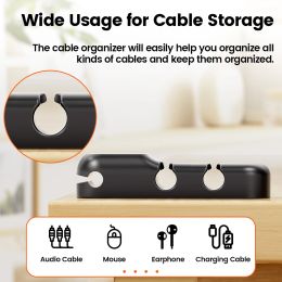 TOOCKI Cable Organizer Gestion Halder Halder Flexible USB câble Silicone Winder Clip pour le clavier de souris Protecteur du cordon d'oreille