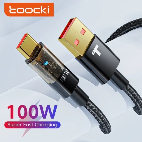 TOOCKI USB TYPE C Câble 100W / 66W Câble de chargement super rapide pour Huawei Mate 50 40 P50 40 Xiaomi 11 REALME ONPLUS USB-C CORD DONNÉES