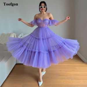 Toofgon A-lijn Zachte Tule Korte Formele Prom Jurken Gelaagde Rok Sweetheart Transparante Top Avondjurken Party Dres Wear 240320