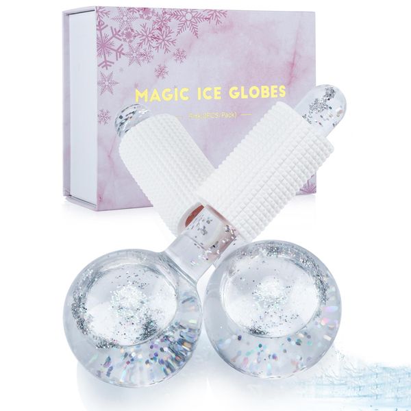 Outil 1 paire de globes faciaux, boule de refroidissement pour le massage des yeux du visage, beauté du hockey sur glace, boule de cristal d'énergie, vague d'eau, dispositif de soins de la peau