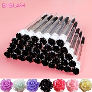 Outil 10/50 / 100pcs tubes de brosse à cils réutilisables Brosse de brosse à paupières Remplaçable Force à poussière Rose Rose Bottom