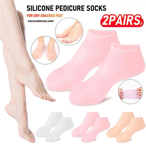 Outil 2 / 4pcs Silicone Poot Care Sochks Anti Cracking Hydrating Gel Sock Cracked Dead Skin Retirez Protecteur Pain Relief Pain