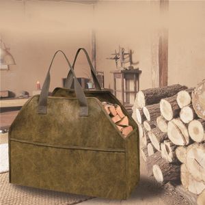 Gereedschapstas Duurzaam Brandhout Stevig Draaghout Opslag Canvas Stand Up Log Tote Houder voor Outdoor 230625