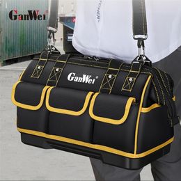 Tool Bag Ganwei Multi-functie Tool Bag Grote capaciteit Draagbare waterdichte opbergzak 1680D Oxford Doek Wear-resistente sterke toolkit 230130