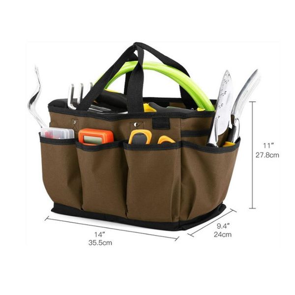 Sac à outils Sac à outils de jardin Sac de seau de jardin en tissu Oxford pour trousse à outils de jardinage Portable multi-poches outils organisateur sac de rangement 230413