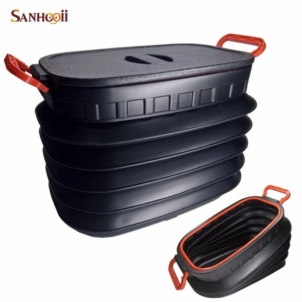 Sac à outils Portable 18L voiture pliante outils d'entretien sac de lavage seau boîte de rangement pliable coffre automatique organisateur de démarrage Camping voyage 231122