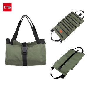 Sac à outils Sac de rangement d'outils Toile imperméable Cinq grilles de poche Sac à main enroulable pour outils Clé Tournevis Douille Pince Organisateur Sac 230130