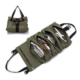 Tool Bag Working Tool Tas Roll Tool Roll Multi-Purpose Tool Roll Up Bags Wrench Pliers Roll Bag Pouch Hanging Tools Zipper Tote 230413