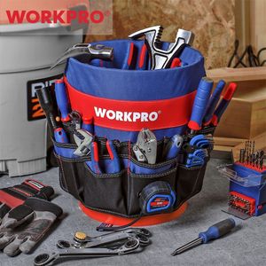 Bolsa de herramientas WORKPRO Bolsa de herramientas con 51 bolsillos Se adapta a cubos de 3,5 a 5 galones Cinturón de herramientas Organizador de herramientas Cubo de herramientas excluido 230620