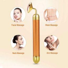 Tool Beauty Bar Golden Pulse Massage pour le visage Slinom Face Pop Gold Color Vibration 3d Facial Roule Bover Massage Tool