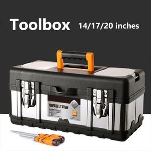 Tool Box 14/17/20 Inch Multiple Specifications Toolbox Double Layer Tools Storage Box with Handle Multifunctional Portable Tool Organizer 231122