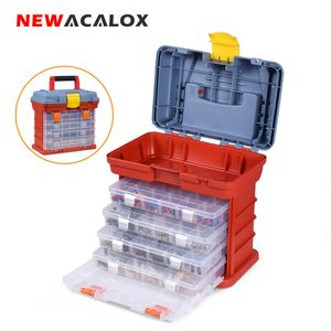 Caja de herramientas ACALOX, almacenamiento de Hardware portátil, piezas de 4 capas, caja de plástico para exteriores para reparación, accesorios de pesca, estuche 221117
