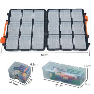 Boîte à outils pièces en plastique Double face bloc de construction vis stockage leurres de pêche combinaison Portable organiser 221128