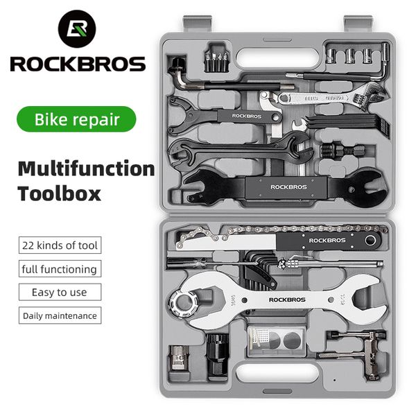 Boîte à outils ROCKBROS vélo Reapair outils ensembles professionnel cyclisme multifonction vélo réparation ensemble Fix 230826