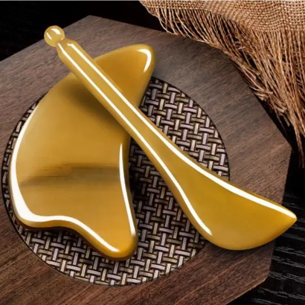 Kit d'outils de planche à gratter en cornes de buffle traditionnelles chinoises, croissance naturelle et polissage à la main pur, utilisé pour la beauté du visage