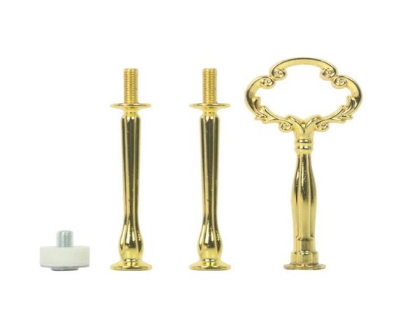 Postre de herramientas 3 niveles de oro plateado mini mínimo de flores metal de metal para bodas de caña de oro para pastel de cerámica 11103017