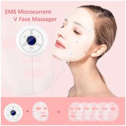 Tool Ems Gezichtsmasker Lifting Hine Facial Spierstimulator V Vorm Massager Comedondrukker Sproet Whitening Huid Verstevigende Tool