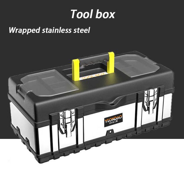 Boîte à outils en plastique enveloppé en acier, boîte d'équipement de sécurité scellée, valise résistante aux chocs, antichoc