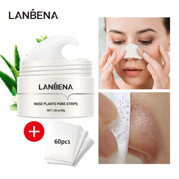 LANBENA – dissolvant de points noirs, masque facial pour le nez, bande de pores, masque noir, Peeling, traitement de l'acné, unisexe, nettoyage en profondeur, soins de la peau