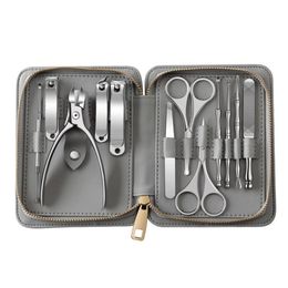 Ensemble d'outils de manucure, ensembles de pédicure, coupe-ongles, outils de coupe-ongles en acier inoxydable, ciseaux à ongles, lime, Kit de coupe-sourcils et cils