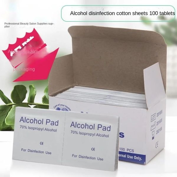 Herramienta Se puede utilizar una caja de 100 sábanas de algodón esterilizadas con alcohol a la vez.Es seguro, sanitario y conveniente transportar y comprar el