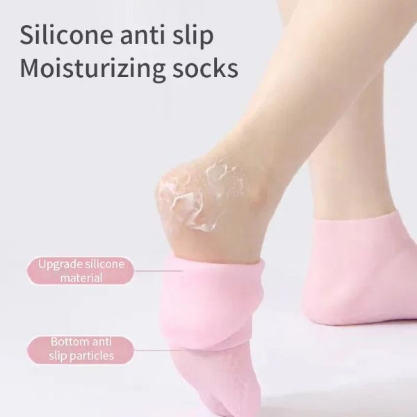 Outil une paire paire emballer les chaussettes de soins aux pieds en silicone