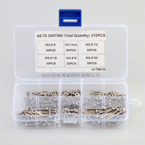 Pièces d'outils 304 en acier inoxydable, vis à tête ronde croisée, combinaison d'écrous, Kit d'assortiment M2.5, ensemble d'outils de réparation 230824