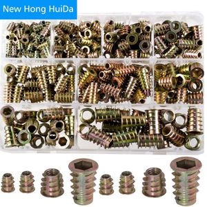 Gereedschapsonderdelen M4 M5 M6 M8 M10 Meubilair Inzetmoer Legering Staal Hex Socket Head Drive Schroef Voor Hout Metrische Draad Assortiment Kit Set 230727