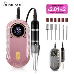 Tool Senignol 35000rpm Nail Prill Hine Hine Affichage portable rechargeable pour les outils de pédicure de manucure Équipement de ongles professionnels