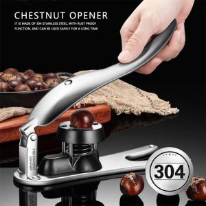 Outils 1/2/3 pièces pince à châtaigne en acier inoxydable 2 en 1 ouvre-écrou Gadgets de coupe pince à noix rapide casse-noisette décortiqueur outils de cuisine nouveau