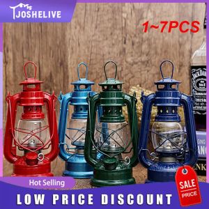 Gereedschap 1 ~ 7PCS 19cm Retro Outdoor Camping Kerosinelamp Olielicht Lantaarnstijl Decor Multifunctionele ijzeren campinglamp Mediterraan