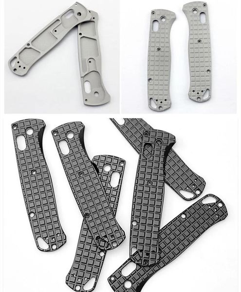 Outils 1 paire de texture de treillis Patch de couteau en alliage d'aluminium poignées de poignée pour Bm Bugout 535 accessoires de Patch de couteau pliant