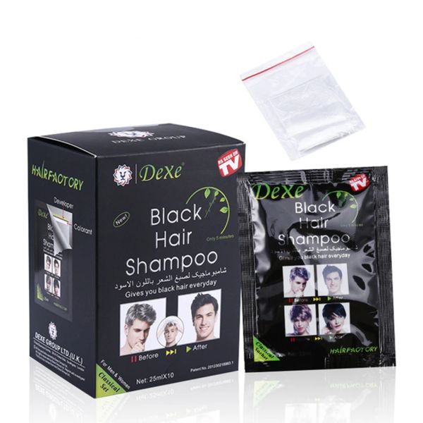 Herramientas 10 bolsas Tinte permanente para el cabello negro Color del cabello Champú para ennegrecer para hombres y mujeres Crema para restaurar el cabello negro más rápido natural a base de hierbas