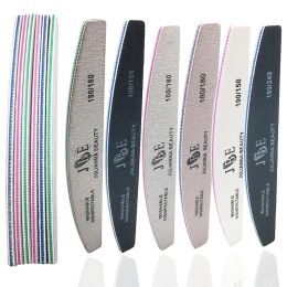 Outils 10 PCS Fichier de ongles professionnels 100 150 180 240 Grit UNHAS DE GEL Files de ongles Sandpaper Moon Style Acrylique Fichier d'art Oneaux