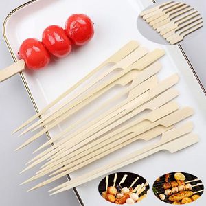 Outils 100 PCS Bâtons De Bambou Jetables Barbecue Naturel BBQ Brochettes Camping Partie Pour Kabob Fruit Cocktail