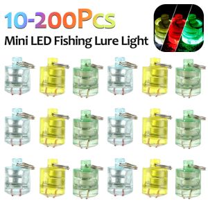 Herramientas 10200 piezas Mini luz de pesca nocturna Luz de trampa para peces Mini cilíndrico LED brillante 3 colores intermitente lámpara de señuelo de pesca para pesca con caña