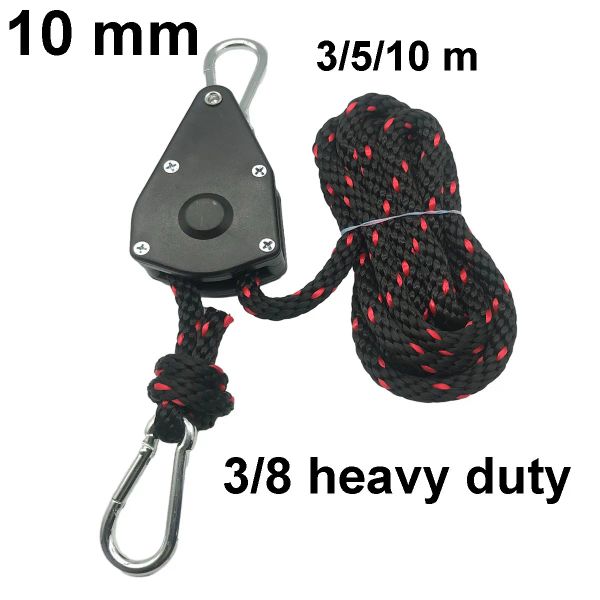 Herramientas de 10mm, 3/5/10m, cuerda de amarre, colgador de cuerda resistente, tienda de campaña, polea de cuerda, trinquetes, Kayak, canoa, barco, proa de popa