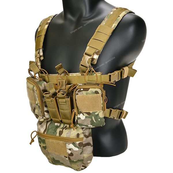 CS Match Wargame TCM Chest Rig Airsoft Tactique Gilet Militaire Pack Magazine Pochette Holster Molle Système Taille Hommes Nylon Chasse Vêtements AccessoiresGilets de chasse