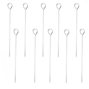 Outils 10pcs acier inoxydable rôties accessoires de jardin en plein air barbecue barbecue brochettes à aiguille de kebab bâton de camping outil de pique-nique