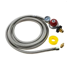 Gereedschap 12 voet 0-30 PSI Hoge druk Verstelbare propaanregelaar met meter 0-60psi Gasstroomindicator 3/8 "vrouwelijke flare fitting BBQ