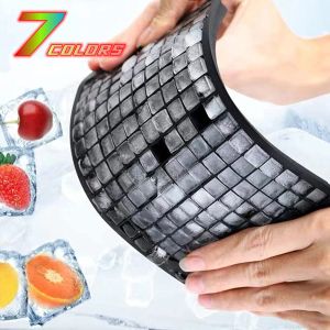 Outils 160 Grille Mini Moule de glace en silicone 1 * 1cm Bloc de glace Crush Silicone Moule pliable Maker Ice Maker Summer Ice Cube Cube Box