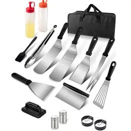 Outils 17pcs BBQ Griddle Accessories Kit Flat Top Top Outdoor Cooking for Men Women and Camping