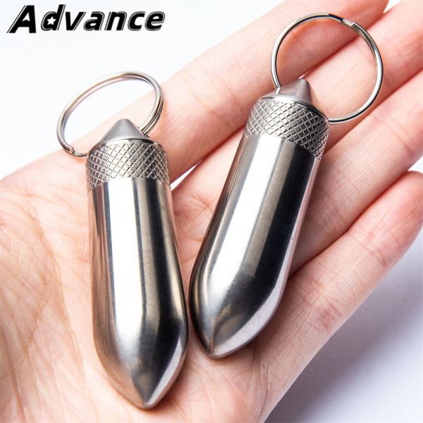 Outils 1PC Big Titanium Alloy Imperproof Bottle Ultralight Portable Seal Pill Storage Conteneur Outdoor Tools Botles