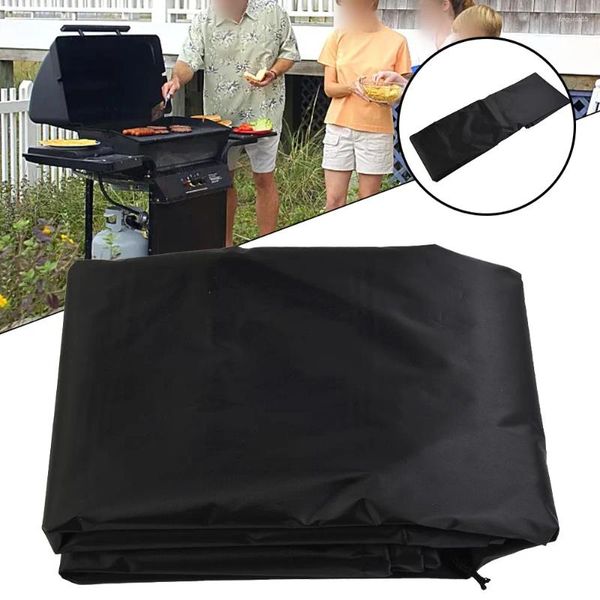 Herramientas 1 unid cubierta de polvo de poliéster negro para Weber Q3000 Q2000 BBQ Grill protector exterior completo accesorios de cocina