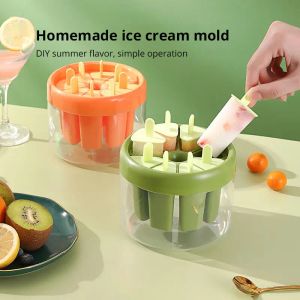Gereedschap 1 pk groen/oranje kunststoffen ijsvorm Diy dessert Popsicle mallen lade ijs kubus maker zelfgemaakte gereedschappen zomer feestartikelen