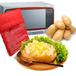 Outils 1PC sac de cuisson lavable rouge pomme de terre au four cuisson au micro-ondes rapide rapide (cuit 4 pommes de terre à la fois)