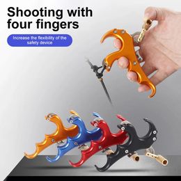 Herramientas 1 Uds Lanzamiento de arco de tiro con arco 3 dedos Ayuda de liberación del gatillo del pulgar aleación de aluminio para entrenamiento de tiro de caza con arco compuesto al aire libre