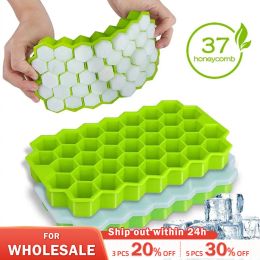 Herramientas 1 PPCS Honeycomb 37 Capeos de celosía con molde de hielo de bricolaje de tapa