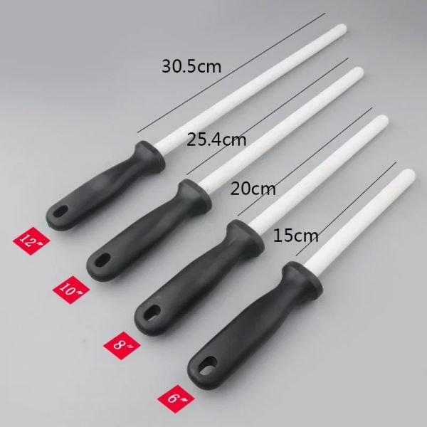 Outils 1 pièces tige d'affûtage de couteau 6/8/10/12 pouces diamant/céramique aiguiseurs de couteaux de cuisine en acier système de meulage professionnel couteaux outil